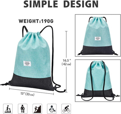 Drawstring Backpack Bag for Women Gym Drawstring Bag Green