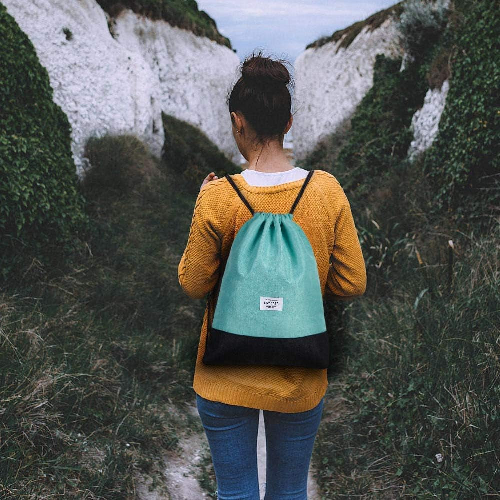 Drawstring Backpack Bag for Women Gym Drawstring Bag Green